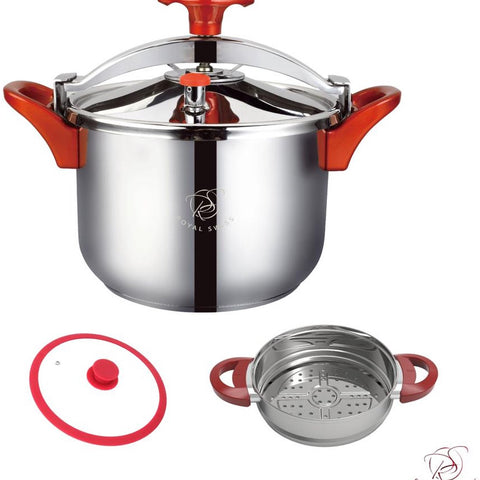 Royal Swiss Snelkookpan / Couscous pan - 2 in 1 - 10 Liter - Ø 26 cm - RVS - Inductie