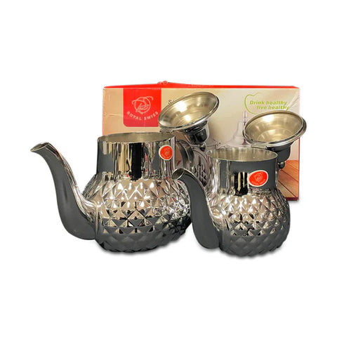Royal Swiss - Stalen Theepot Set van 2